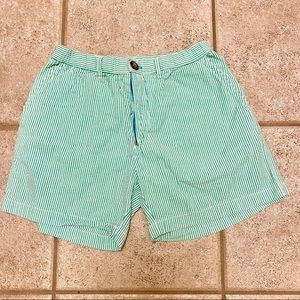 Chubbies NWOT Green and White Seersucker Shorts S